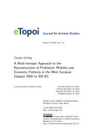 eTopoi, Volume 3 | Cover: Claudia Gerling, Prehistoric Mobility